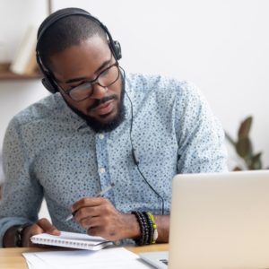 a man taking private language lessons