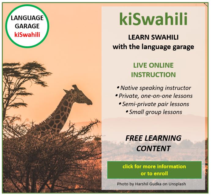 Learn Swahili. Swahili Teacher. Swahili Lessons. Online Swahili.